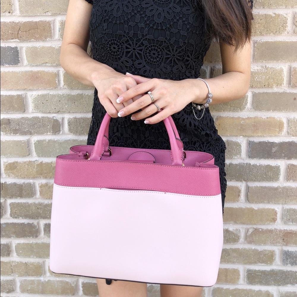 NWT Michael Kors Medium Pink Satchel Crossbody - Picture 4 of 6